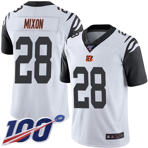 Cincinnati Bengals Limited White Men Joe Mixon Jersey NFL Footballl #28 100th Season Rush Vapor Untouchable